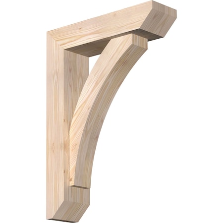 Ekena Millwork Thorton Slat Smooth Bracket w/ Offset Brace, Douglas Fir, 5 1/2"W x 20"D x 28"H BKT0604X20X28THR06SDF